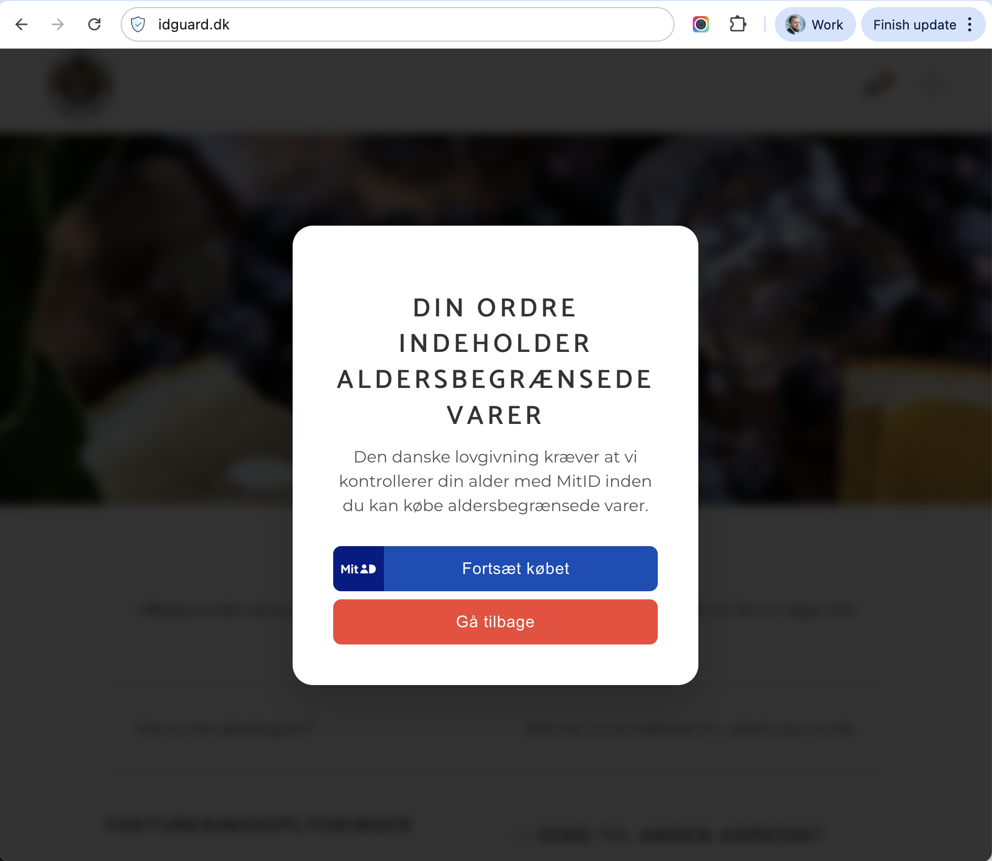 IDguard aldersbekræftelse på mobil